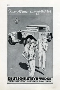 Steyr - Il nome obbliga pubblicità 1928 signora moda anni 20 pubblicità auto - Foto 1 di 1