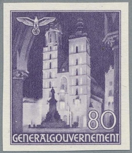 Generalgouvernement Mi.Nr. 50 U ungezähnte Bautenmarke, postfrisch - Bild 1 von 1