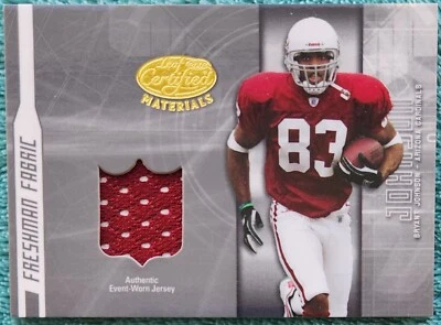 Bryant Johnson Arizona Cardinals 2003 Leaf Player Worn Jersey Card #1001/1250 - Image 1 of 2