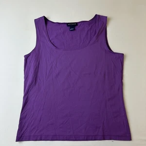 Camiseta sin mangas Ann Taylor para mujer grande púrpura cuello redondo elástica hecha en EE. UU. Sólida - Imagen 1 de 6