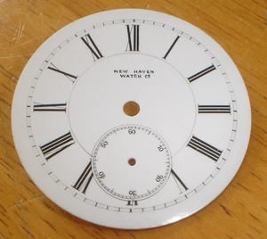 New Haven Watch Co. Porzellan Taschenuhr Zifferblatt 45,5 mm - Bild 1 von 2
