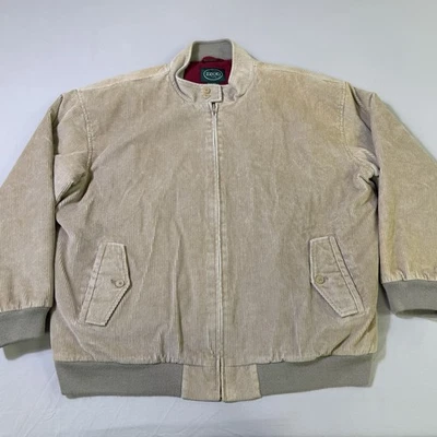 Chaqueta Bomber De Colección IZOD Pana Para Hombre Talla XL Beige Forrada Cremallera Completa Usada en Excelente Condición Foto 1 de 4