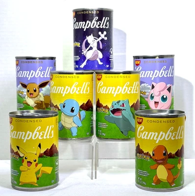 Juego de 7 latas de sopa de pollo Pokemon Campbell's edición limitada Foto 1 de 4