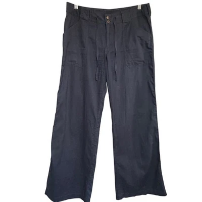 Patagonia Womens Hemp Blend Wide Leg Pants Size 10 Navy Sustainable Relaxed Boho - Image 1 of 4