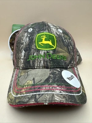 John Deere Adjustable Hat Youth Green Pink Camouflage Embroidered Logo NWT - Image 1 of 4
