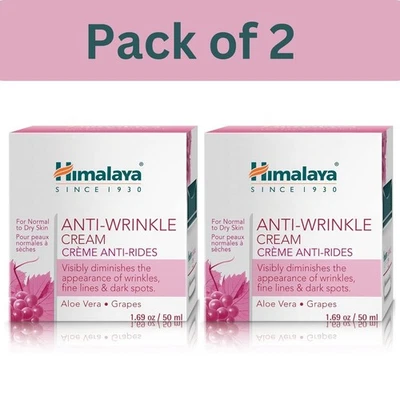 Himalaya Anti Wrinkle Cream For Men Women With Aloevera Grapes Reduce 50g X 2 - Image 1 of 4