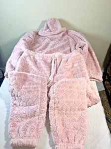 Set Pigiama con Cappuccio Rosa No Boundaries Accogliente L Caldo Salopette - Foto 1 di 12