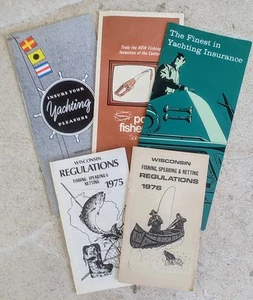 Vintage Wisconsin 1975 & 1976 Fishing Regulations & Bonus Pamphlets - Picture 1 of 6