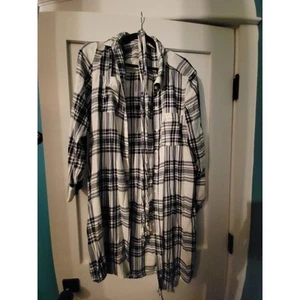 Style & Co Black White Plaid Tunic Shirt Dress - Size L - Picture 1 of 4