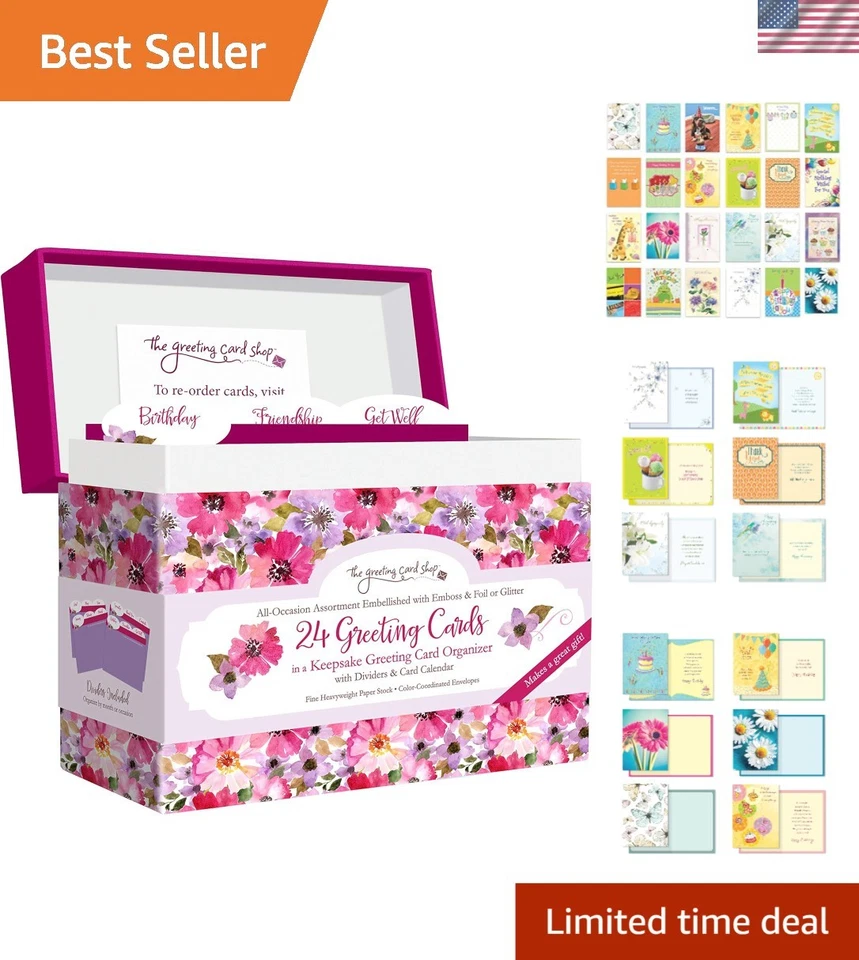 Elegant All Occasion Greeting Card Assortment - 24 Cards & Envelopes in Box - Image 1 of 4