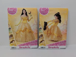 Simplicity Pattern 8406 & 8407 Disney Beauty Belle Dress Gown Costume Cosplay  - Picture 1 of 2