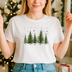 2025 Christmas unisex tshirt,Night before Christmas Family, Green tree (CH) - Picture 1 of 5