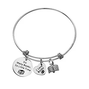 Buchliebhaber Geschenk Bücherwurm Geschenk Ich liebe Bücher Armband Lesebuch Club Geschenk - Bild 1 von 8