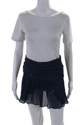 Minifalda azul acanalada con volantes texturizados y cremallera Etoile Isabel Marant para mujer talla EUR Foto 1 de 4