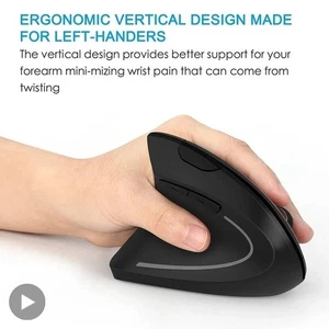 Vertical Ergonomic Mouse USB Wireless Bluetooth Rechargeable Gaming PC Laptop - Picture 1 of 11