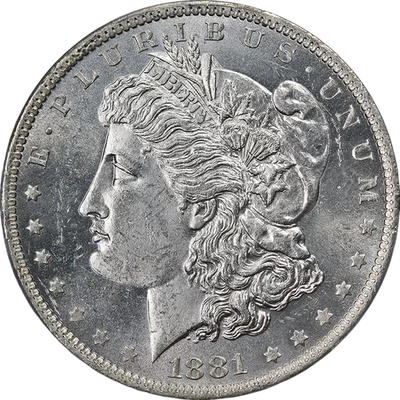Dólar de plata Morgan 1881-O graduación profesional MS63 blanco explosivo excelente atractivo visual Foto 1 de 4