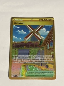 Artazon Trainer 229/197 Gold Secret Rare Pokémon 2023 Obsidian Flames NM - Picture 1 of 2