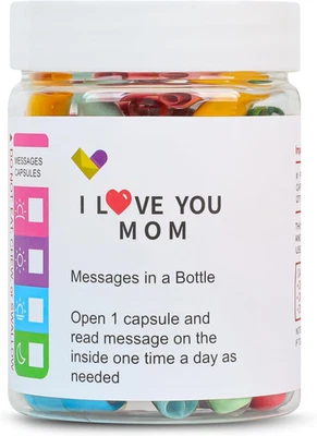 I Love You Mom, 50 mensajes en cápsula preescritos en botella para mamá, madre parto Foto 1 de 4