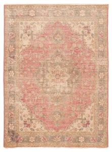 Vintage handgeknüpfter Vorleger 3 Fuß 5 Zoll x 4 Fuß 8 Zoll traditioneller Wollteppich - Bild 1 von 9