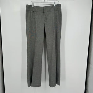 Womens Gray Trousers Size 10 Old Money Minimalist Herringbone Tailored Pant - Picture 1 of 8