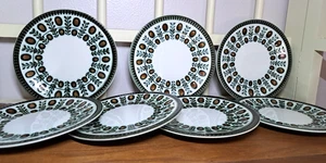 BOCH Belgium NOIX Set of 7 Small Plates 7.5" MCM Brown Green Ceramic RARE - Picture 1 of 6