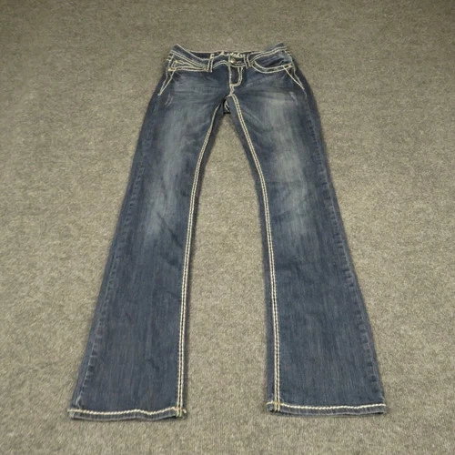 LA Idol Jeans Womens Size 7 Bootcut Flap Pockets Denim 5 Pocket Cotton Ladies - Image 1 of 4