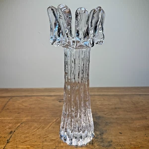 Vintage Goran Warff Kosta Boda 11" Crystal Sunflower Votive Candle Holder - Picture 1 of 5