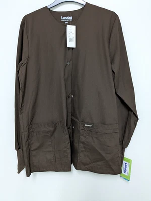 Chaqueta de calentamiento Landau #7525, talla Pequeño, Color ~ Chocolate, 4 Bolsillos/Frente a presión!! Foto 1 de 4