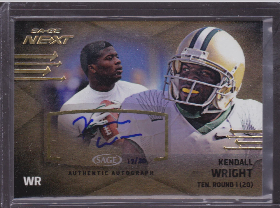 2012 Sage Next Gold Autograph Auto Kendall Wright 17/20 - Image 1 of 1