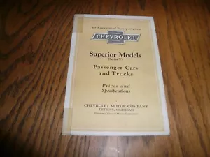 Chevrolet 1926 modelos superiores autos camionetas precios especificaciones folleto de ventas - Imagen 1 de 3