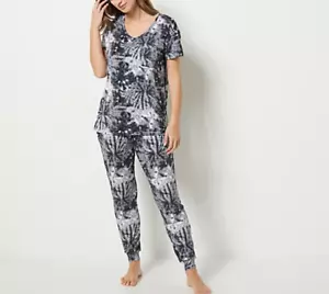 Koolaburra by UGG Tall V-Neck Tee and Slim Pant Set Pyjama - Dark Night TieDye - Bild 1 von 3