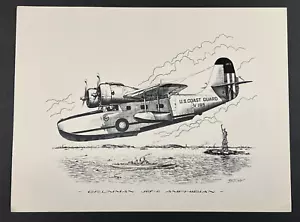 Henry Clark Kunstdruck Grumman J4F-2 Amphibie WW2 Flugzeug 12 x 9 Zoll - Bild 1 von 4