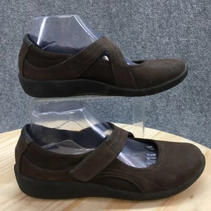 Clarks Shoes Womens 9 M Sillian Bella Mary Jane Flats 26121459 Brown Leather - Picture 1 of 14