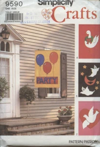 🎃Simplicity Crafts Pattern 9590 Banners Party Holiday New Baby Halloween FLAGS - Picture 1 of 2