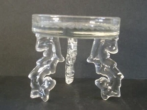 Vintage 3-Legged Clear Glass Pillar Candle Holder - Picture 1 of 8