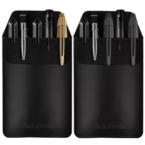 tLeather Pocket Protector Pen Pouch Holder 2 Pack Shirt Jacket Tool Organizer - Bild 1 von 7