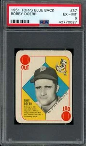 1951 Topps Blue Back #37 Bobby Doerr PSA 6 Red Sox  (0027) - Picture 1 of 2