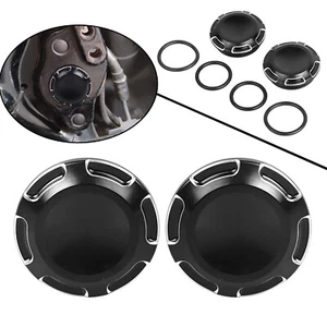 Black Cut Swingarm Pivot Bolt Covers For Harley Street Electra Road Glide 96-23 - Picture 1 of 13