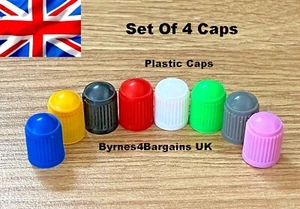Tyre Valve Dust Caps Car Bike Motorcycle Plastic X 4 UK Seller FITS ALL CARS - Picture 1 of 20