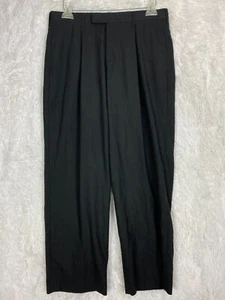 Pantalones de vestir para hombre Enterprise negros a rayas de Haggar rectos talla 32x30 - Imagen 1 de 10