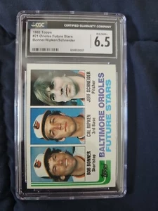 1982 Topps #21 Orioles Future Stars Bonne/Ripken/Schneider CGC 6.5 - Foto 1 di 3
