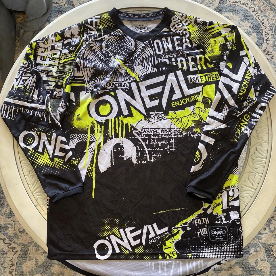 Camisa MTB Oneal O'Neal Element Jersey Attack negra/amarilla neón/transpirable Foto 1 de 4