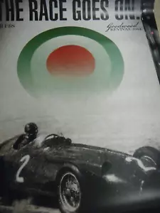 GOODWOOD REVIVAL POSTER MASERATI 250F JUAN FANGIO GP 1957 F1 RAIN UBS - Picture 1 of 3