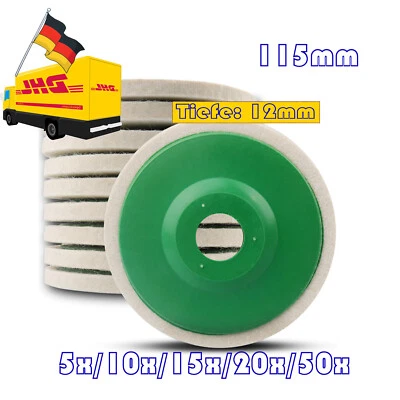 4.5" Filz Polierscheibe 115mm, Schwabelscheibe mit 12mm Tiefe für Winkelschleife - Bild 1 von 4