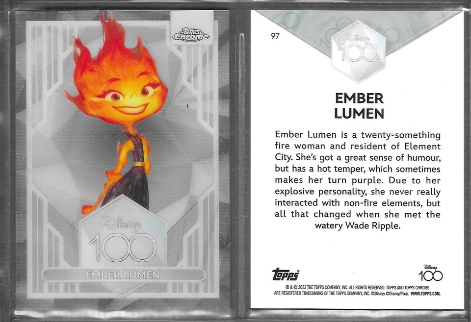 Topps Chrome 2023 Disney 100 Years of Wonder #97 Ember Lumen Elemental Card - Image 1 of 1