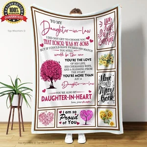 To My Daughter-In-Law Fleece Blanket, Birthday Christmas Or Holiday Gift Idea - Picture 1 of 5