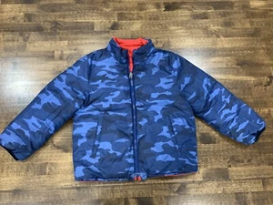 Baby Gap Boys Reversible Puffer Jacket Navy Blue Camo/Red Size 5 - Picture 1 of 10