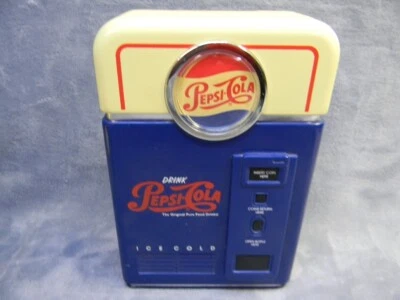 VINTAGE 1996 PEPSI-COLA PLASTIC TOY SODA MACHINE COIN SORTER BANK BY PEPSICO - Image 1 of 4