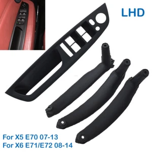Juego de revestimiento de manija de puerta interior negro para BMW X5 E70 2007-2013 LHD - Imagen 1 de 12