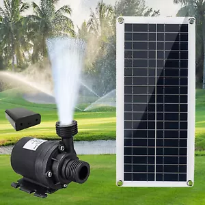 800l/h DC 12V Brushless Solar Water Pump 20W Solar Panel Pump Fish-Pond-GardenGg - Picture 1 of 14